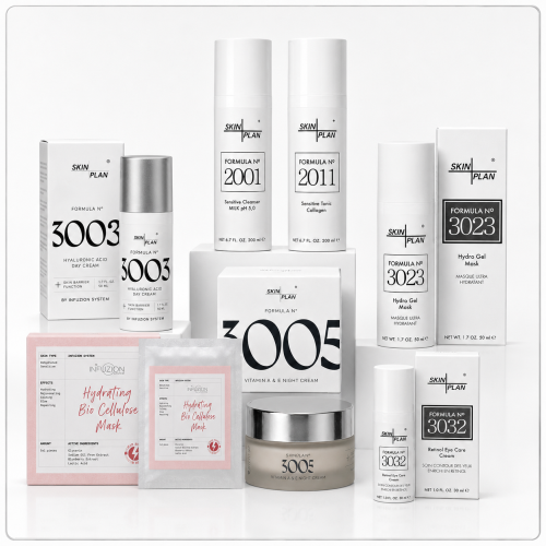 Pachet SkinPlan Hydration Glow Signature pentru ten uscat deshidratat și matur cu 7 produse profesionale