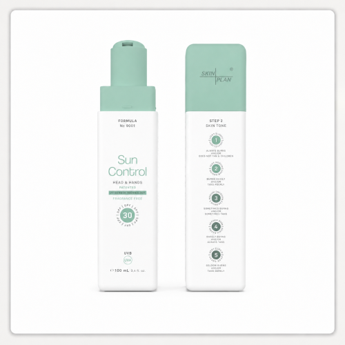 Cremă SkinPlan SunControl cu protecție solară senzor UV si ingrediente hidratante pentru piele sensibilă
