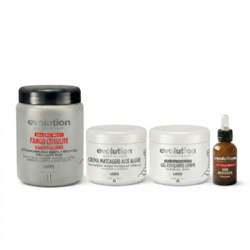 Kit complet Sea Cell Body pentru împachetări corporale cu alge marine, specializat în celulită fibroasă și neocolageneză.