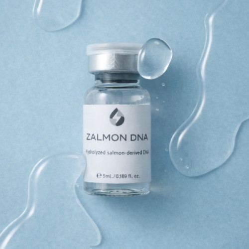 Zalmon DNA booster regenerativ cu ADN de somon – cutie și vial Infuzion System pe fundal alb